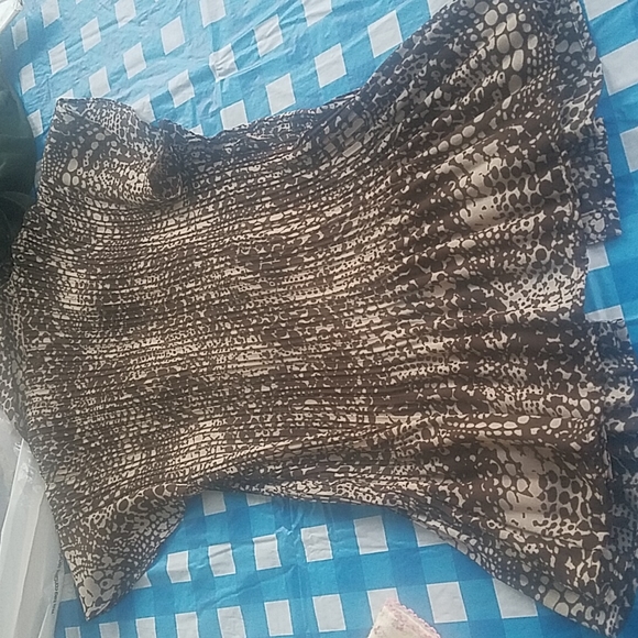 Blouse Nice brown and tan print - Picture 7 of 8